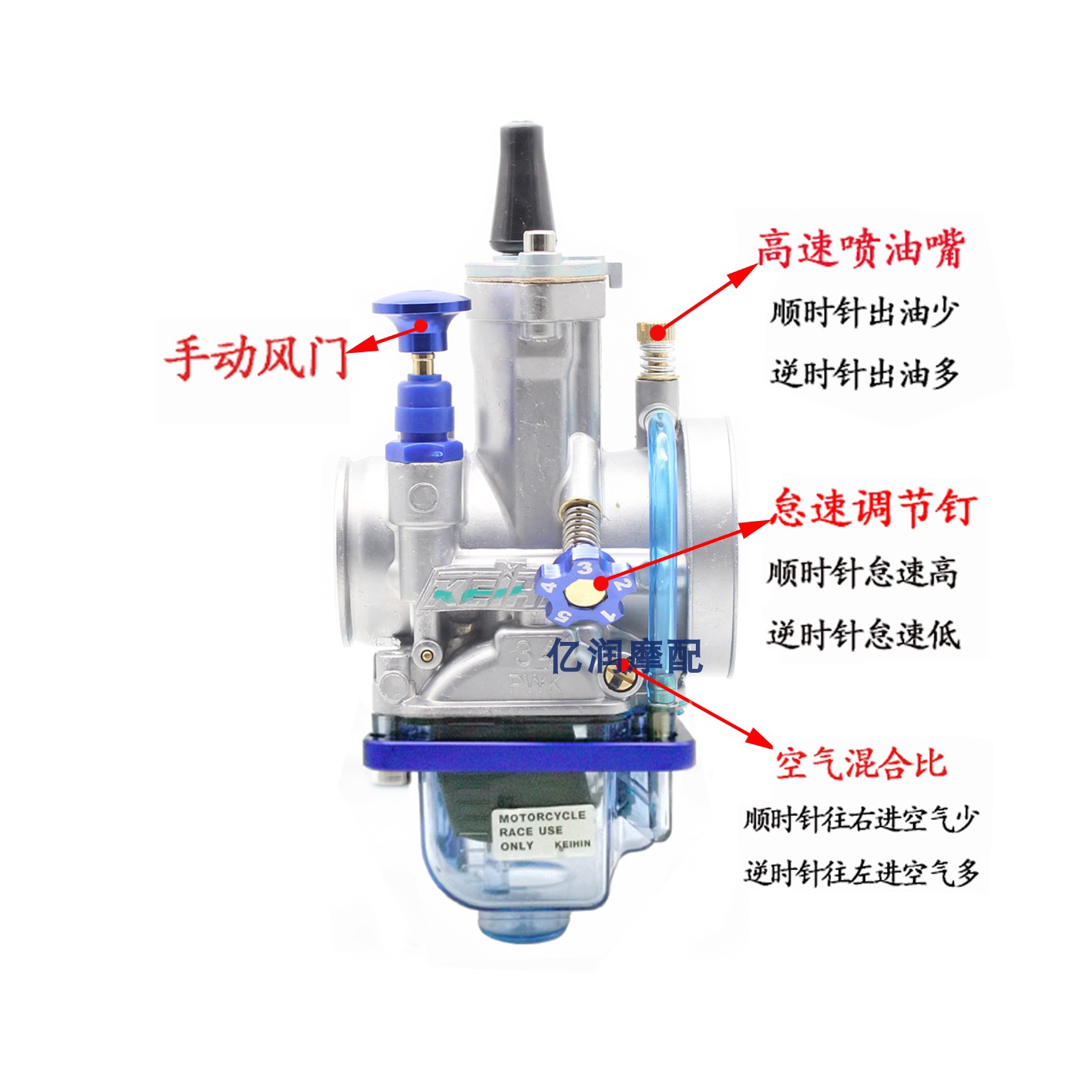 摩托越野车新款PWK可调28MM 34京滨化油器闸刀NC250鬼火T2福喜CQR