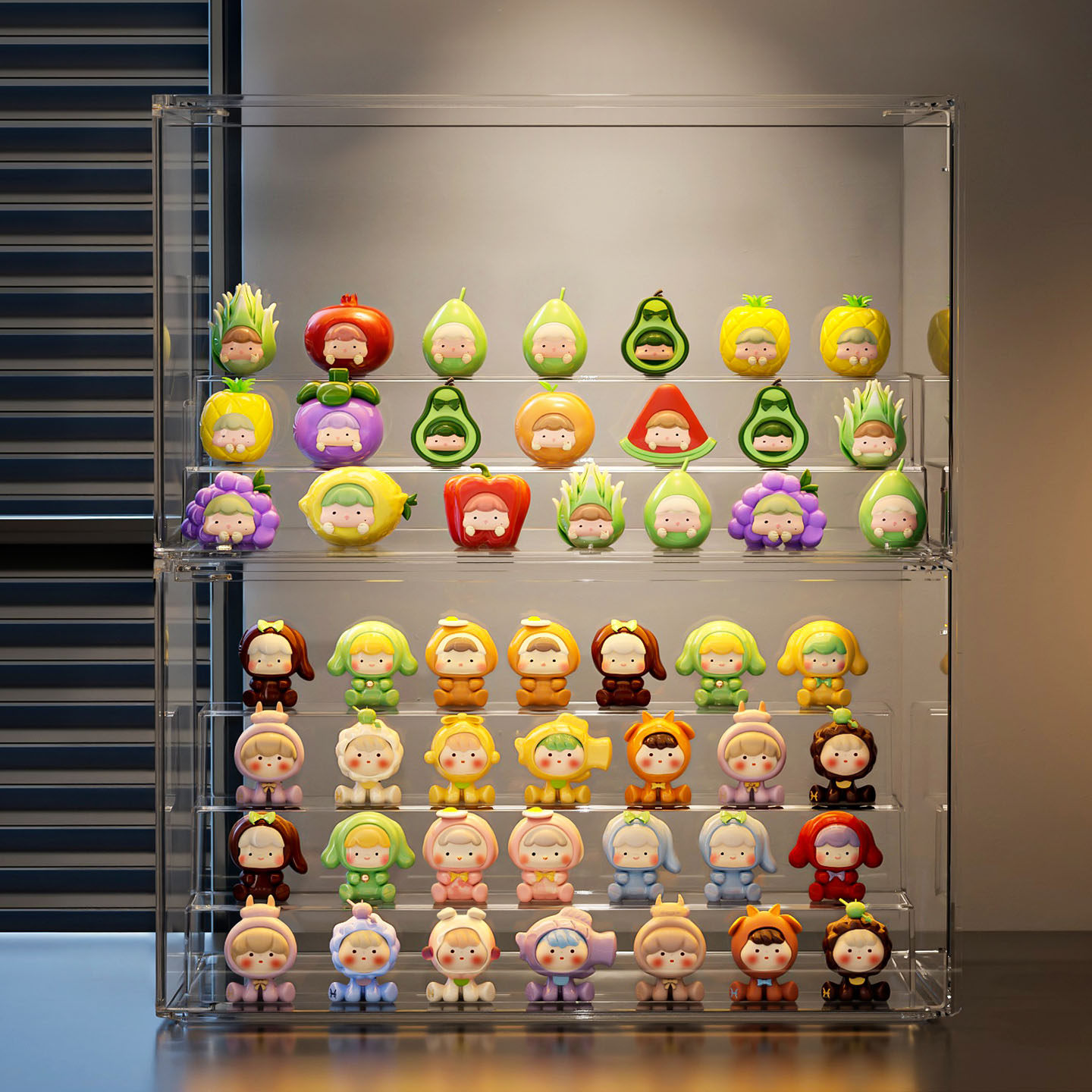 萌粒收纳盒阶梯式手办盲盒展示盒防尘展示架透明简约桌面陈列盒子,淘宝优惠券,粉丝福利购,淘宝优惠卷