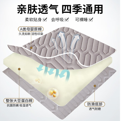 2026年新款六面全包拉链床笠罩席梦思床垫保护套床罩防水加厚防滑 - 图1