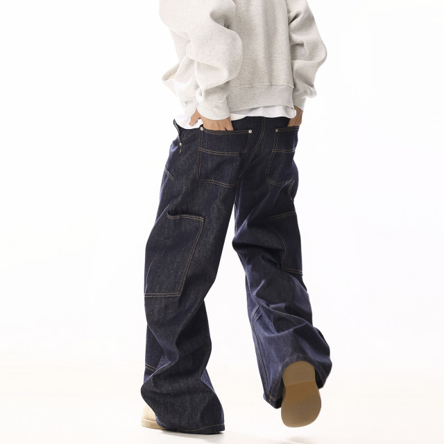 American retro original color jeans for men and women