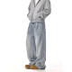 American retro washed cleanfit jeans for men and women, spring and autumn couples, loose casual straight wide-leg long pants