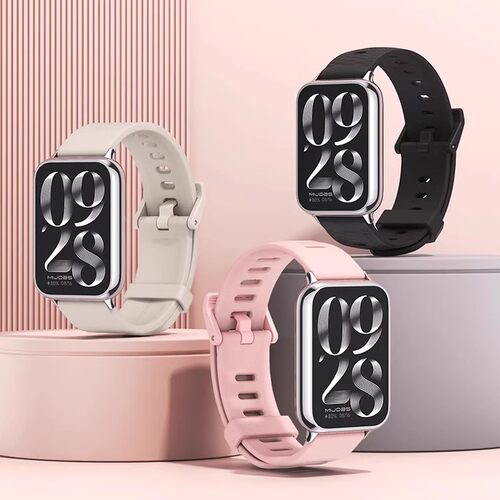 适用小米手环9Pro/8Pro表带红米手表6/5/4表带金属连接器小码米兰尼斯腕带不锈钢带磁吸手表带配件真皮替换 - 图3