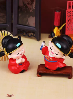 国潮古风小状元摆件树脂家居书柜桌面装饰品考试好运祝福学生礼物