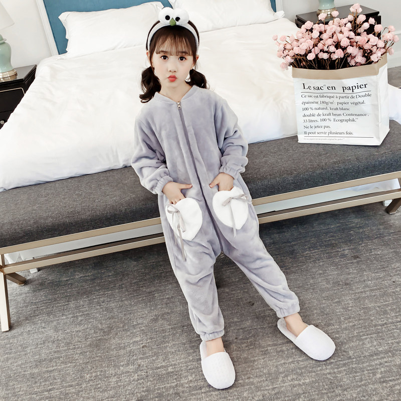 儿童秋冬女童法兰绒睡袋珊瑚绒睡衣 奥颜美睡裙