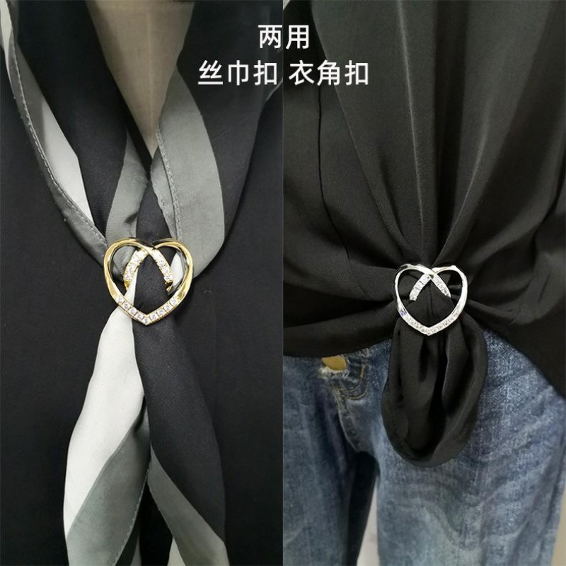 diydiy男生款西装服士高端档时尚水晶爱心衣角打结扣微镶锆石两用 - 图3