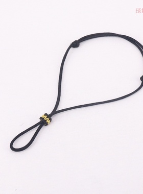 不用编可穿铜钱红绳脚链女半成品DIY饰品吊坠金饰转运珠平安扣绳