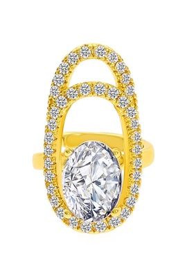 欧美潮流几何镶钻开口指甲戒指女ins小众设计气质精致美甲指环