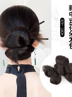 假发女盘发花朵新中式辫子发包发型走秀婚纱新娘2024仿真发丸子头