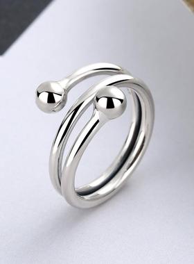 diys925银戒指女日韩风潮流时尚