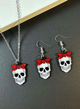 万圣节个性搞怪ins南瓜骷髅头项