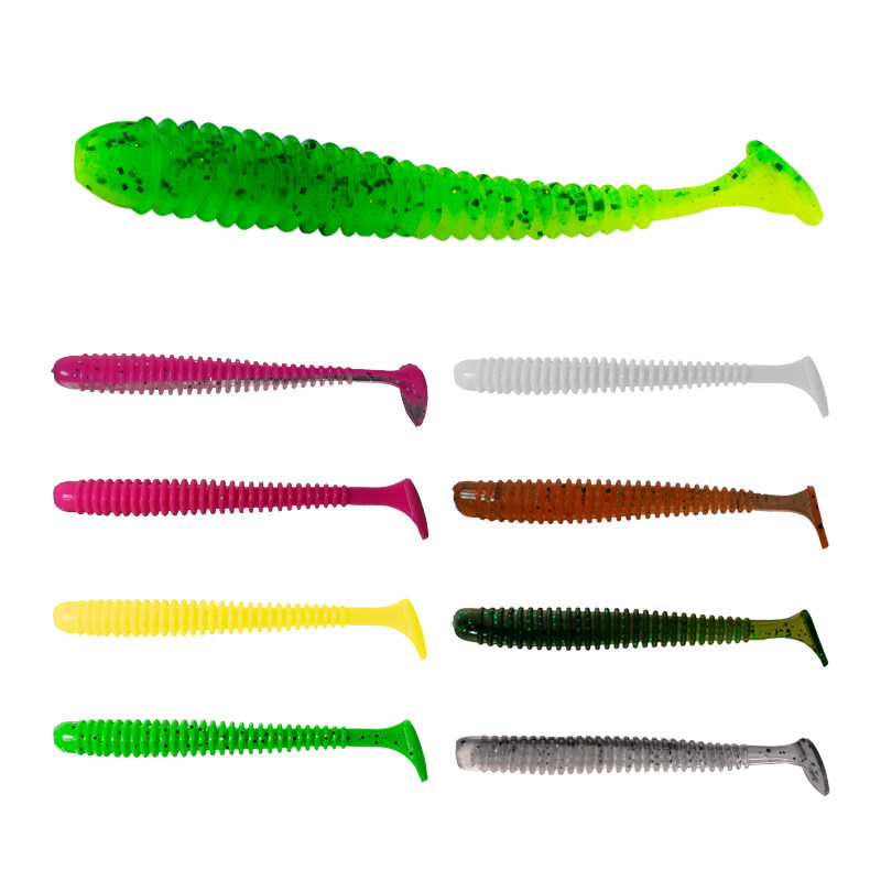 路亚软饵螺丝t尾鱼软虫小鱼饵根钓倒钓铅头钩套装淡水鲈微物远投,淘宝优惠券,粉丝福利购,淘宝优惠卷