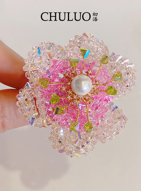 CL13新中式牡丹花戒指手工编汉服旗袍配饰仙女