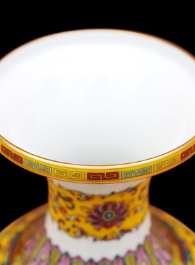 景德镇陶瓷器珐琅彩花瓶客厅工艺品办公室摆件艺术品开业乔迁礼物