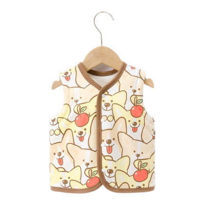 婴幼儿马甲宝宝春秋保暖背心加厚三层夹棉保暖衣服男女童背心外搭