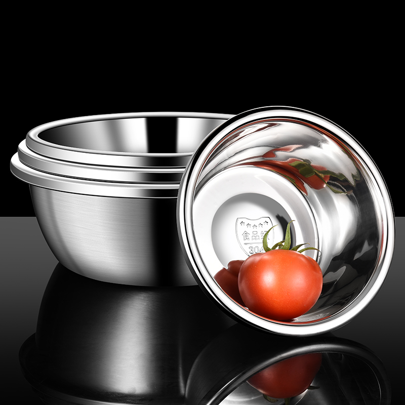 304不锈钢盆食品级汤盆铁盆钢盆和面盆钢碗盆子家用厨房小盆特厚 - 图0