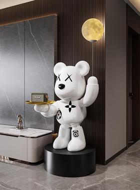 大型网红暴力熊摆件客厅电视柜旁落地家居装饰品高端大气上档次