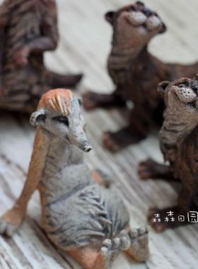 树脂沙雕磨砂仿真动物水獭小狐狸