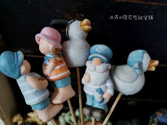 Mediterranean style couple sailor penguin seagull European style home decoration garden ornaments flower pot flower arrangement creative craft