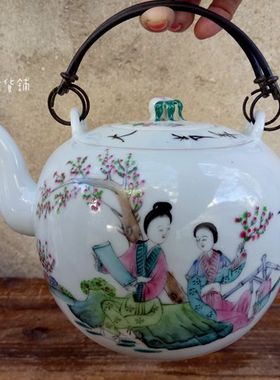 手绘中式风仕女图茶楼家居装饰