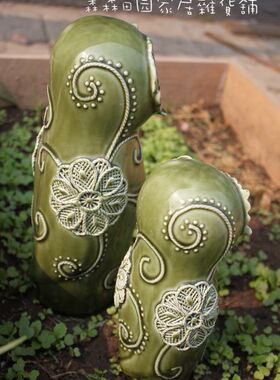 高档陶瓷立体浮雕摆件装饰品