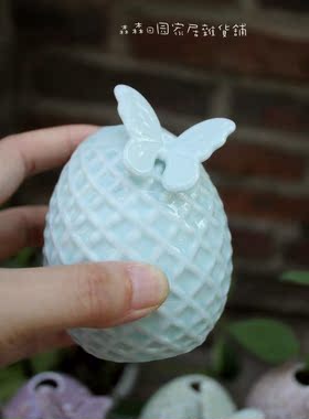 高档立体蝴蝶小花瓶卧室装饰摆件