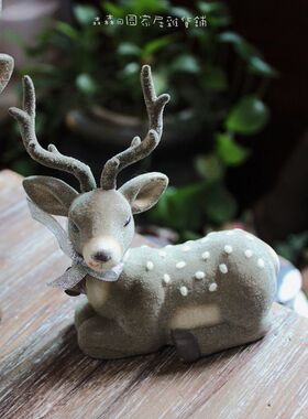 孤品陶瓷小动物复古装饰摆件