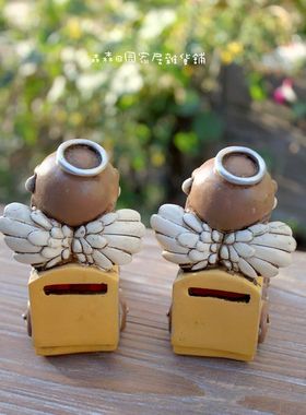 树脂复古做旧天使小火车水滴娃娃