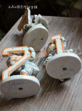 美式乡村风数字结婚礼品古董娃娃