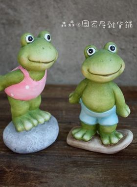 旅行青蛙北欧风格复古做旧工艺品