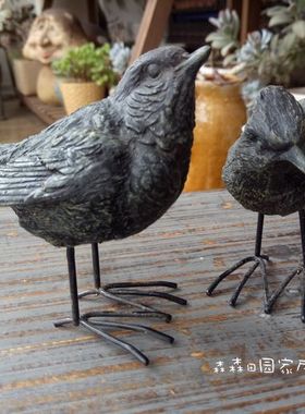 树脂做旧情侣黑色儿童房家居装饰