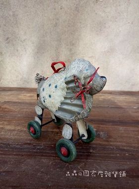 小动物生肖创意复古做旧装饰摆件