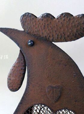 美式乡村风动物公鸡孤品园艺杂货