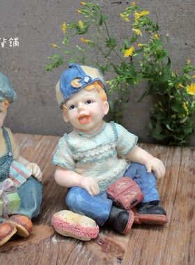 树脂老娃娃工艺品怀旧欧美老摆件
