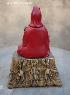 日本老物件树脂保平安观音佛像