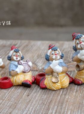 欧式风小丑烛台结婚礼品古董陶瓷