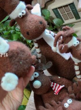 美式乡村风毛毡麋鹿儿童房装饰品