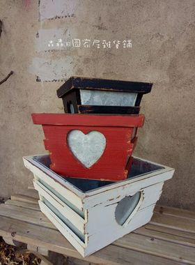 户外田园风木质防漏花盆家居装饰