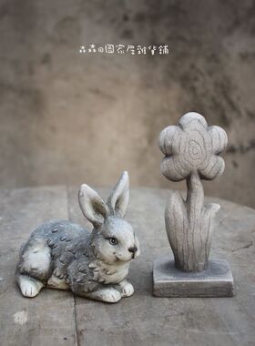 树脂雕刻花朵摆件古董娃娃