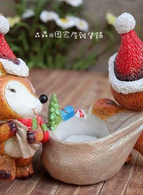 古董做旧乡村风动物儿童房装饰品