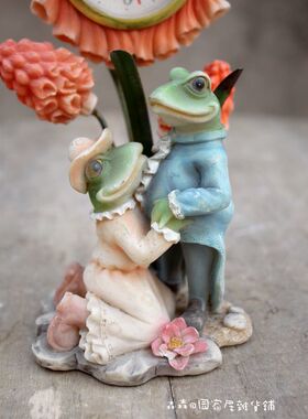 欧式风青蛙小闹钟求婚家居装饰