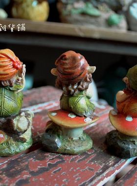 小矮人隔板摆件树脂工艺品