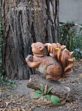 树脂动物可爱风小摆件酒柜装饰品