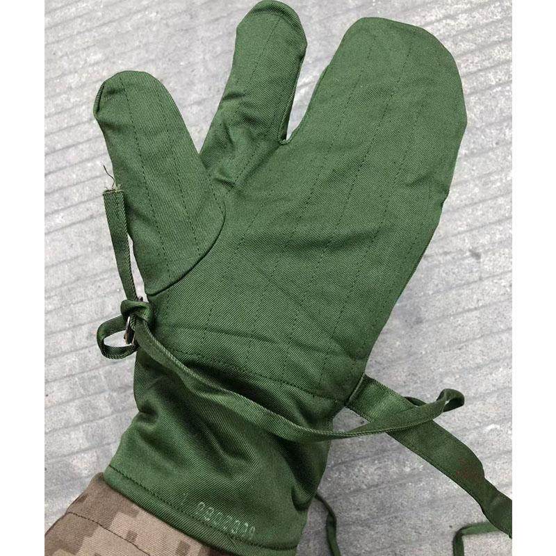 库存78式三指皮手套冬季羊毛保暖寒区手套短款防寒手套手闷子 - 图0