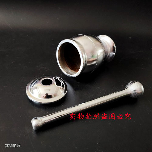 加厚铸铁捣药罐研钵药缸中药药具大号中号捣蒜器中医研药罐包邮 - 图0