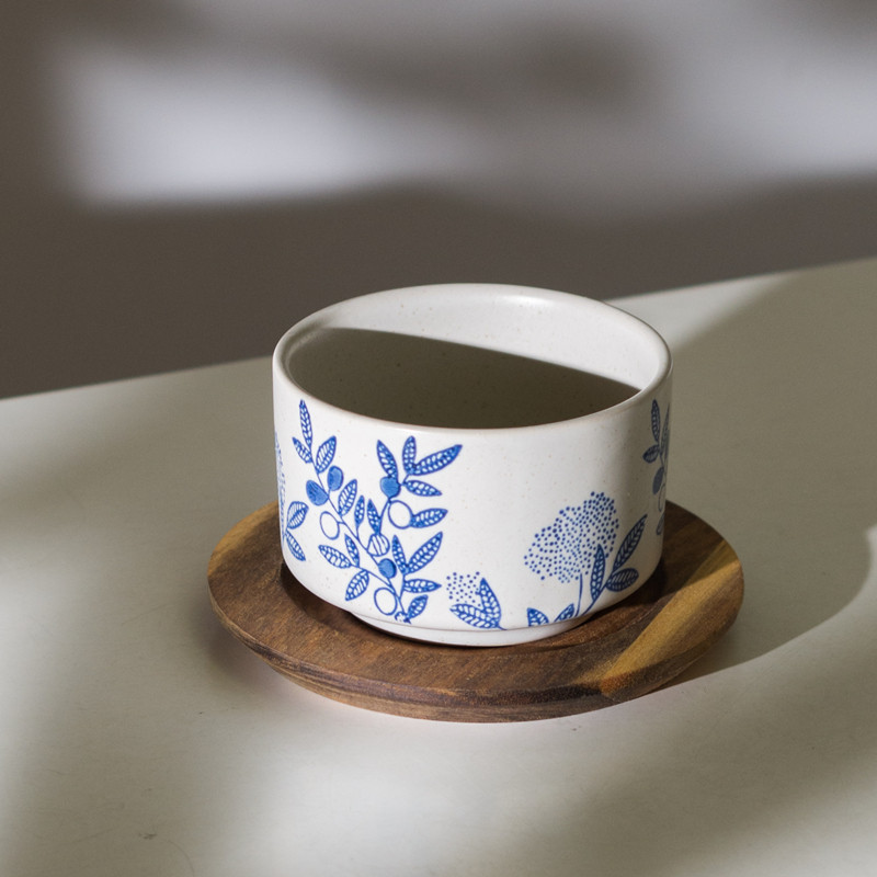 泥可尔咖啡杯高温釉下彩青花陶瓷猪口杯日式复古拿铁拉花专用杯子,淘宝优惠券,粉丝福利购,淘宝优惠卷