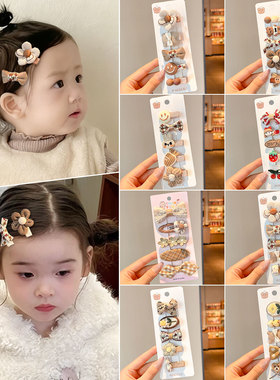 秋冬婴幼儿咖色不伤发汗毛夹发卡
