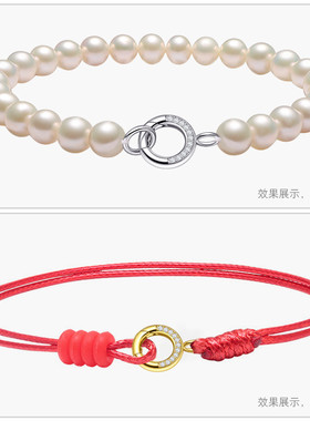 S925银珍珠项链扣头编织手绳收尾