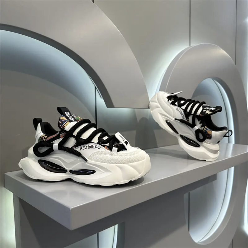 潮牌国潮老爹鞋2025秋冬新款男鞋时尚印花刺绣厚底增高运动休闲鞋 - 图2