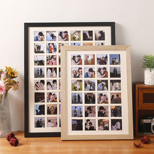 九9宫格相框diy拼图定制洗照片摆台纪念情侣婚纱情人节礼物挂墙 - 图3