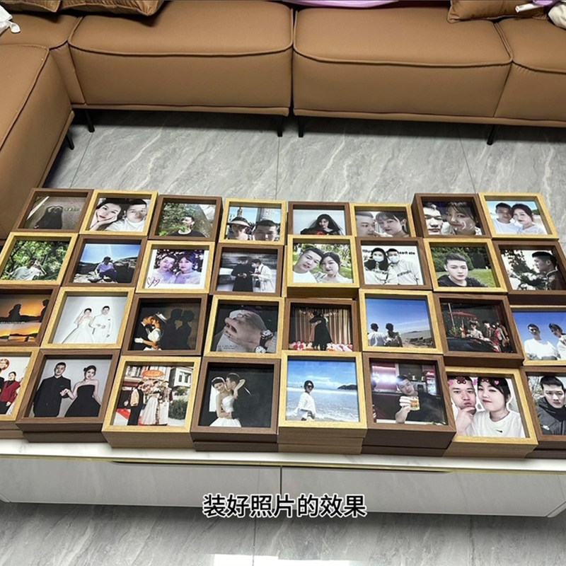 客厅洞洞板发光照片展示墙高级感装饰创意组合磁吸相框相片背景墙